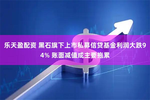 乐天盈配资 黑石旗下上市私募信贷基金利润大跌94% 账面减值成主要拖累