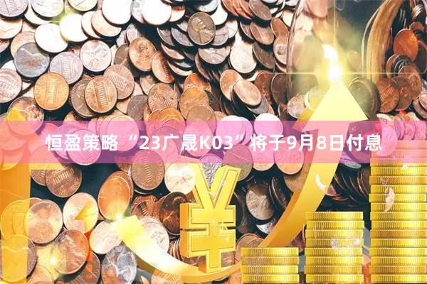 恒盈策略 “23广晟K03”将于9月8日付息
